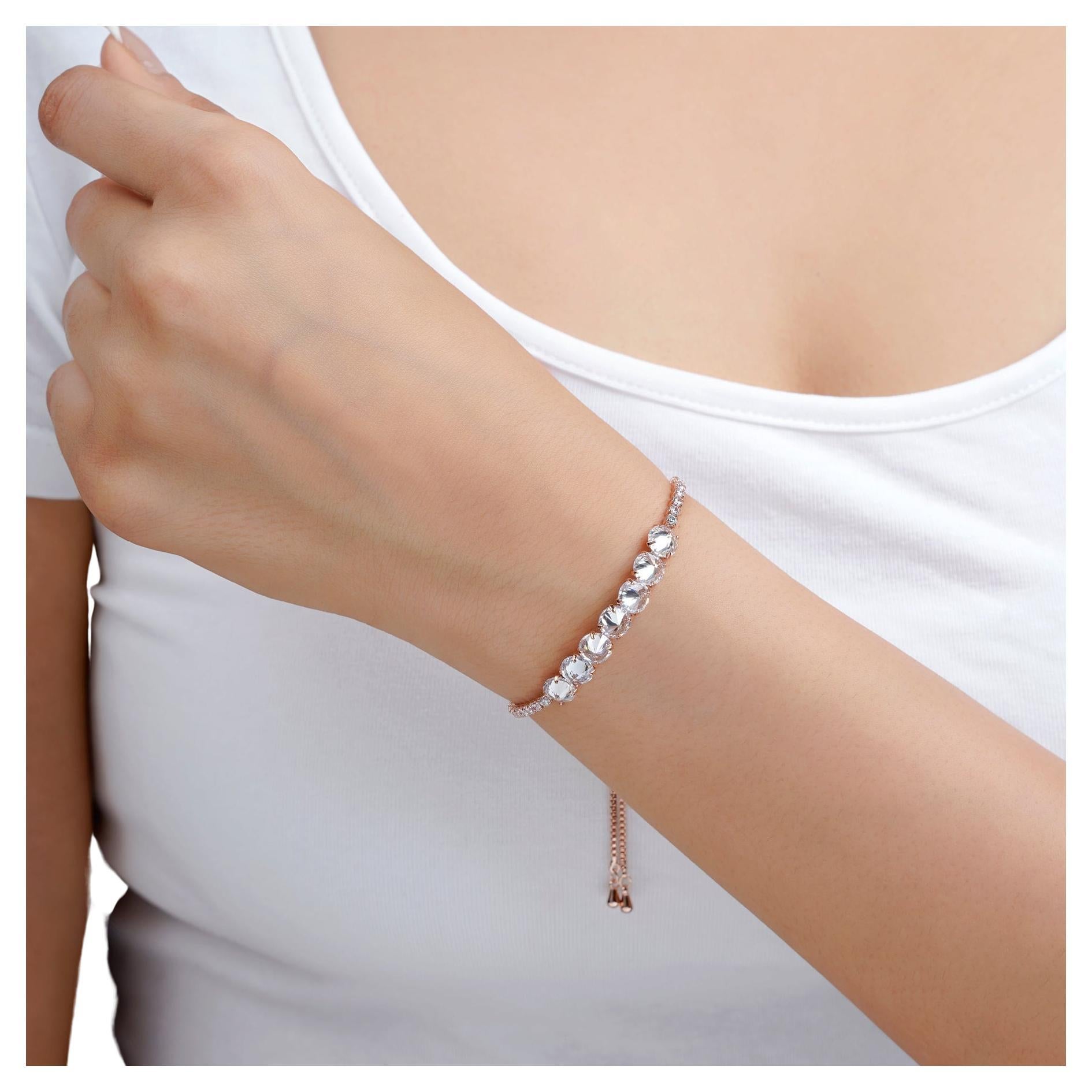Reverse studded Moissanite woman's  bracelets 925 Silver chain bracelets