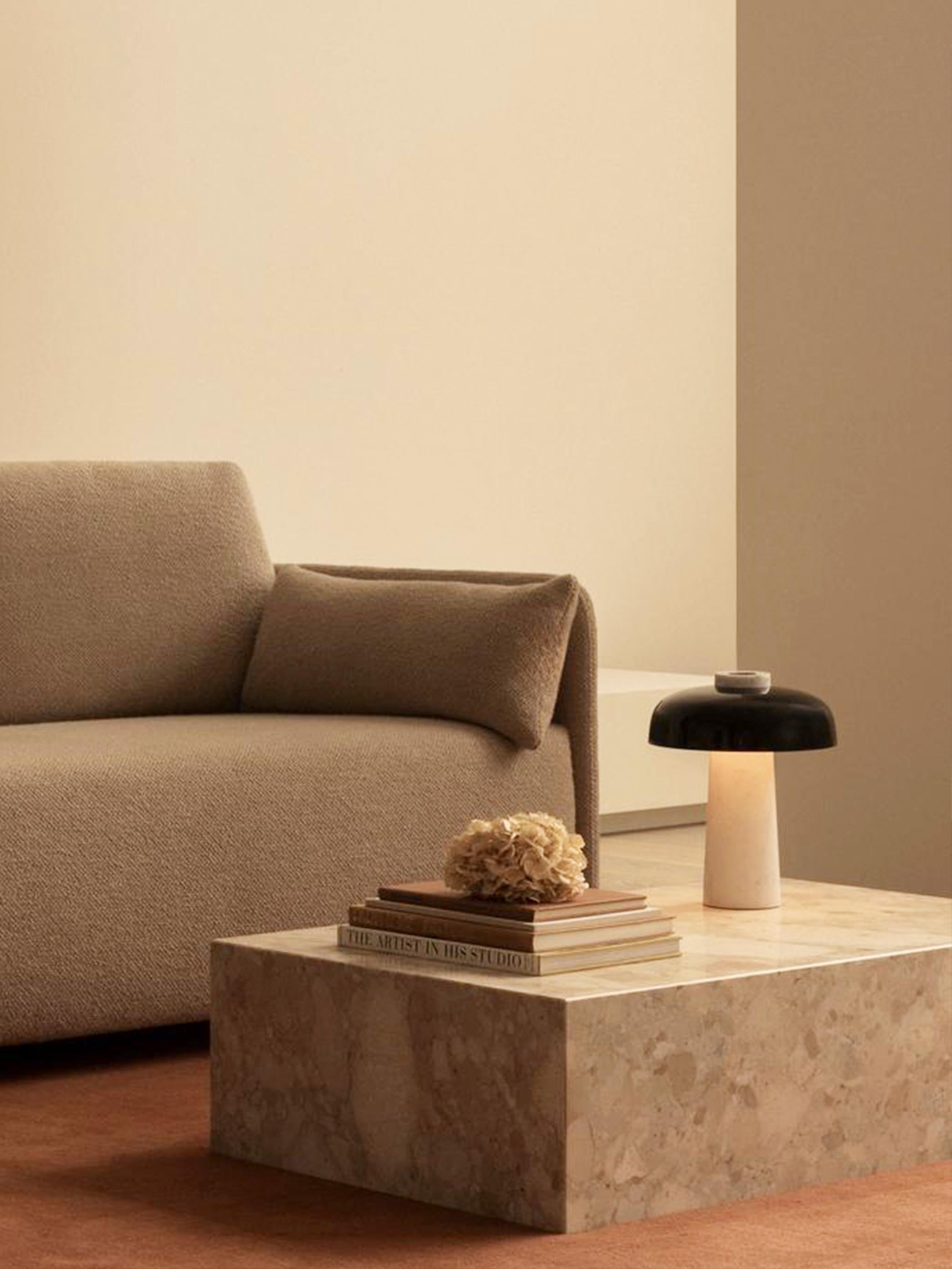 Reverse Table Lamp, Carrara Marble & Black, by Aleksandar Lazic for Audo For Sale 3