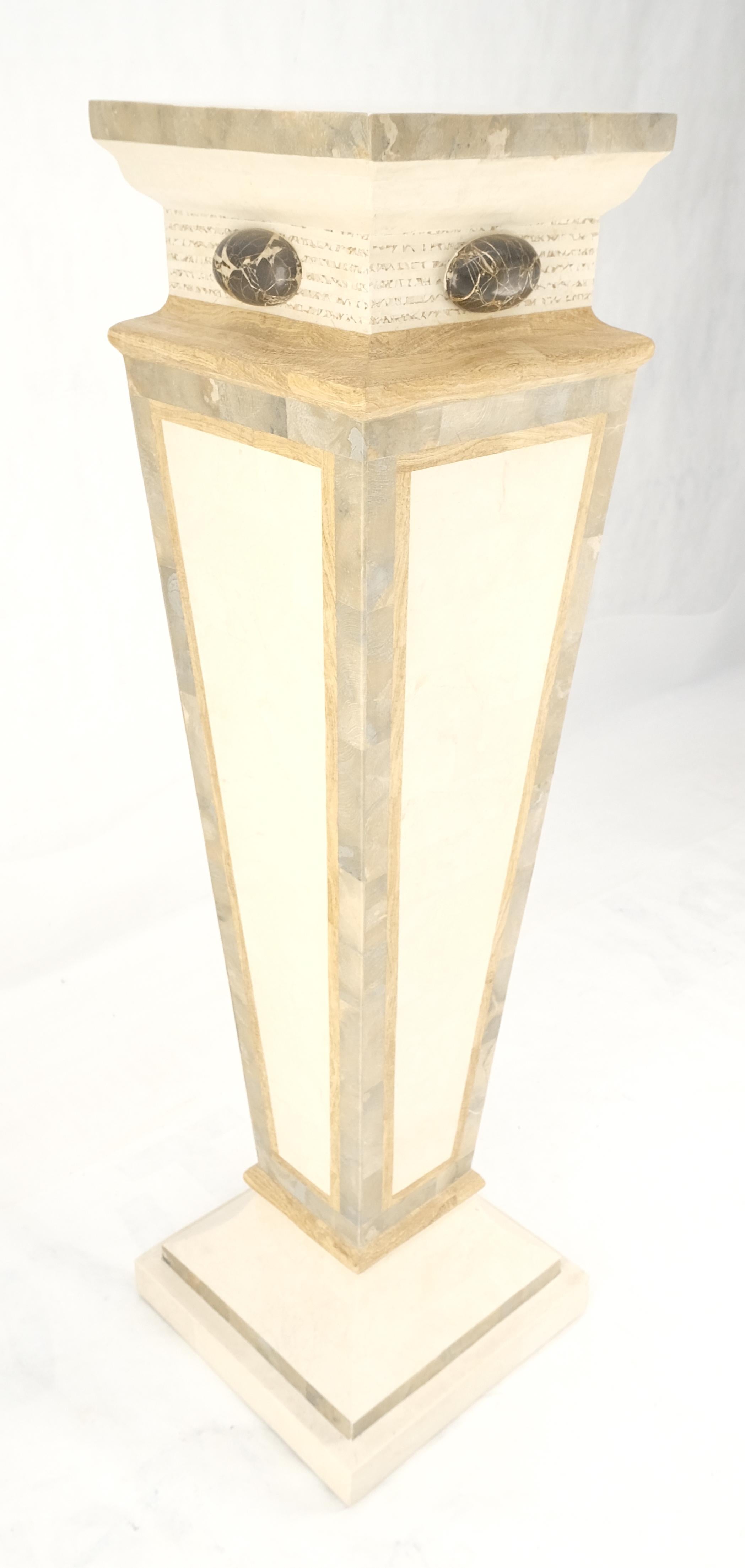 ¡Forma de Obelisco Invertido Cuadrado Cónico Mármol Enchapado Pedestal MINT! en venta 4