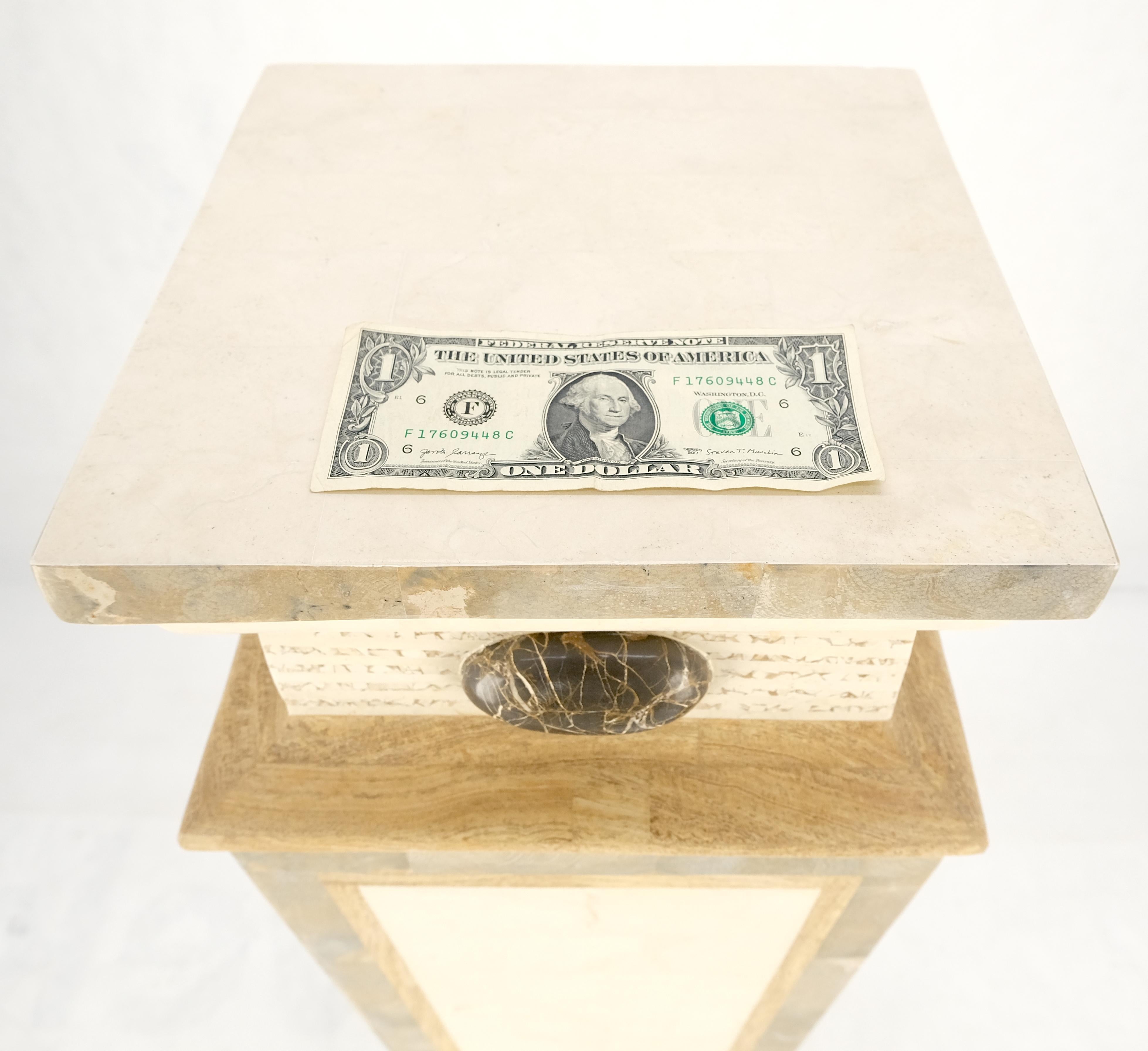 ¡Forma de Obelisco Invertido Cuadrado Cónico Mármol Enchapado Pedestal MINT! en venta 6