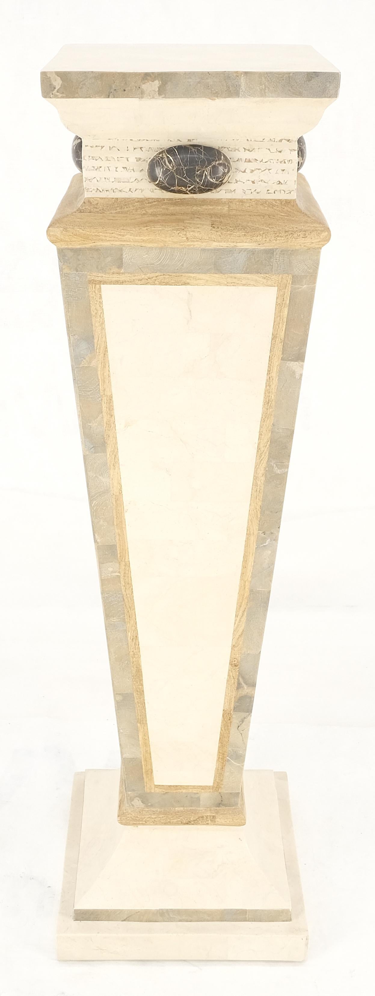 ¡Forma de Obelisco Invertido Cuadrado Cónico Mármol Enchapado Pedestal MINT! Chapado en venta