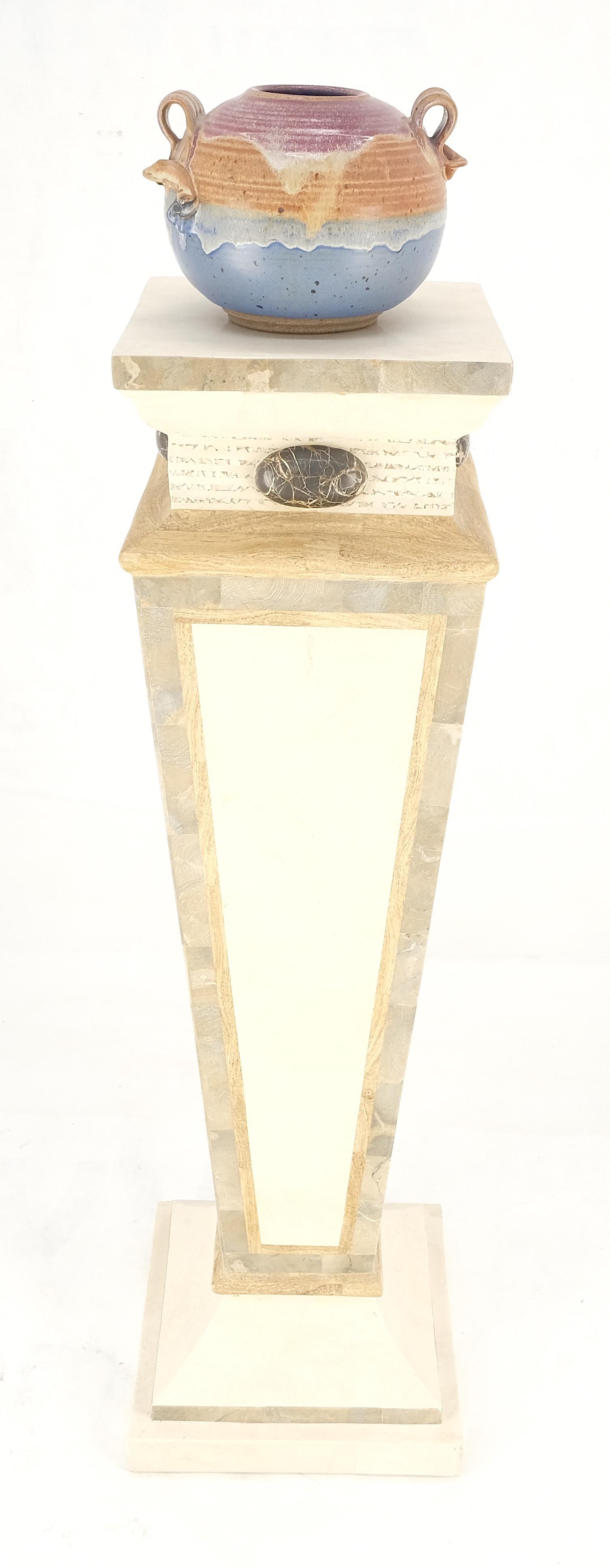 ¡Forma de Obelisco Invertido Cuadrado Cónico Mármol Enchapado Pedestal MINT! en venta 1