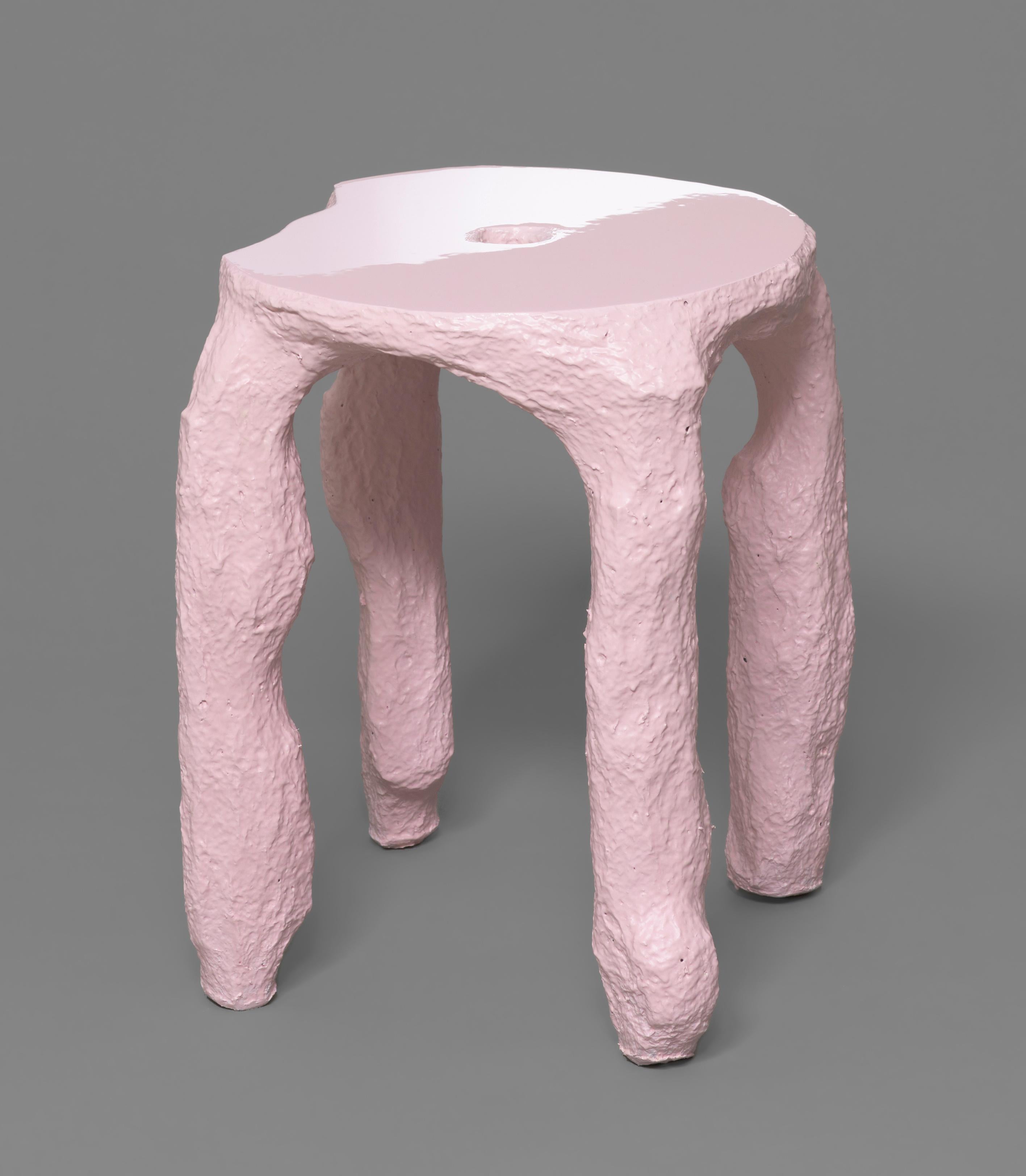 Reversed Process stool by Philipp Aduatz
Reversed Process Furniture 
Unique 
2014
Dimensions: 35 x 34 x 36 cm
Materials: wood, metal, polystyrene-foam, 