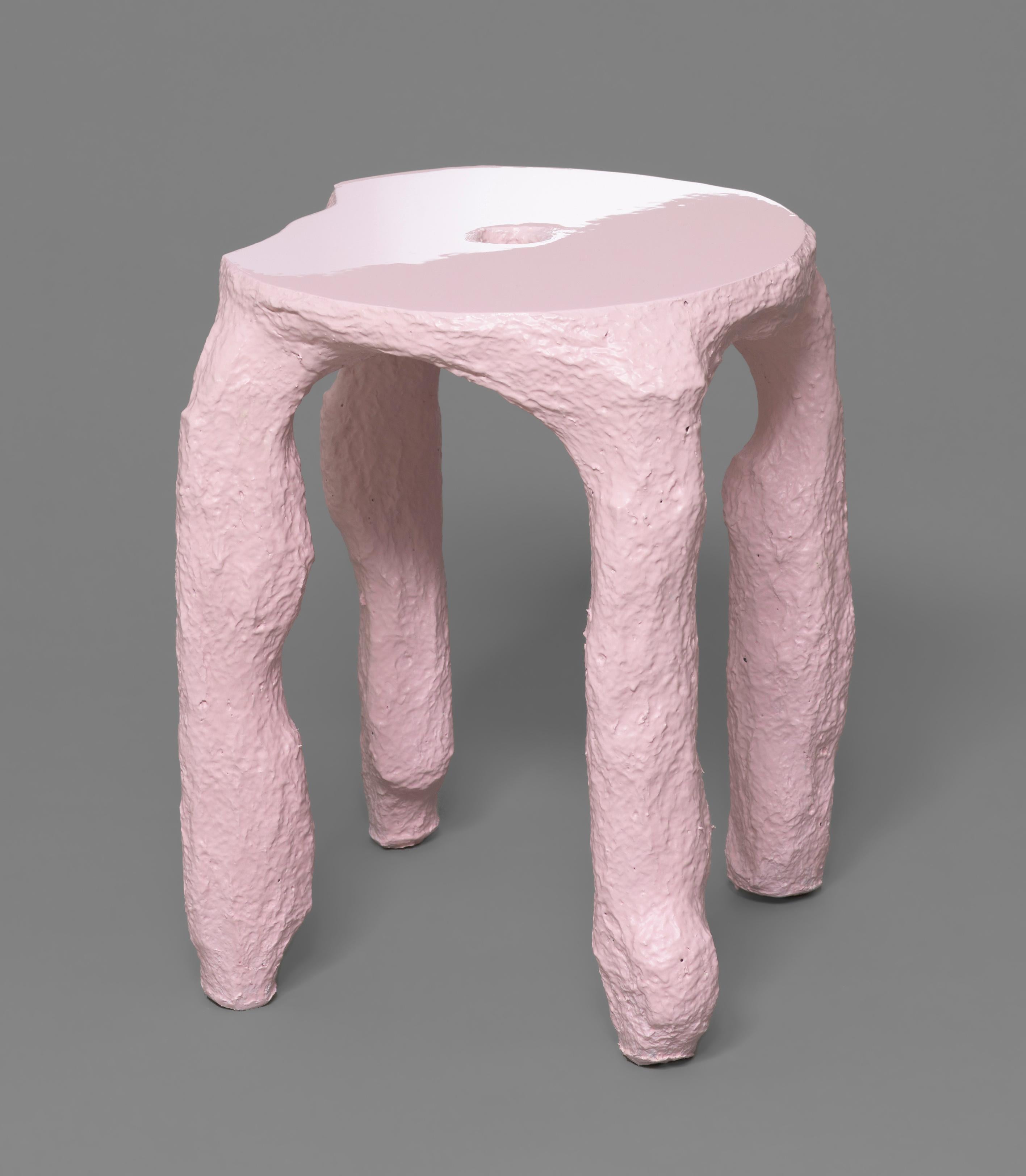 Reversed process stool by Philipp Aduatz
Unique
Dimensions: D 45 x W 45 x H 47 cm
Materials: Wood, metal, polystyrene-foam, 