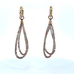 Reversible 18k Gold Hoops with 18k Rose Gold Diamond Loopy Earring Jackets