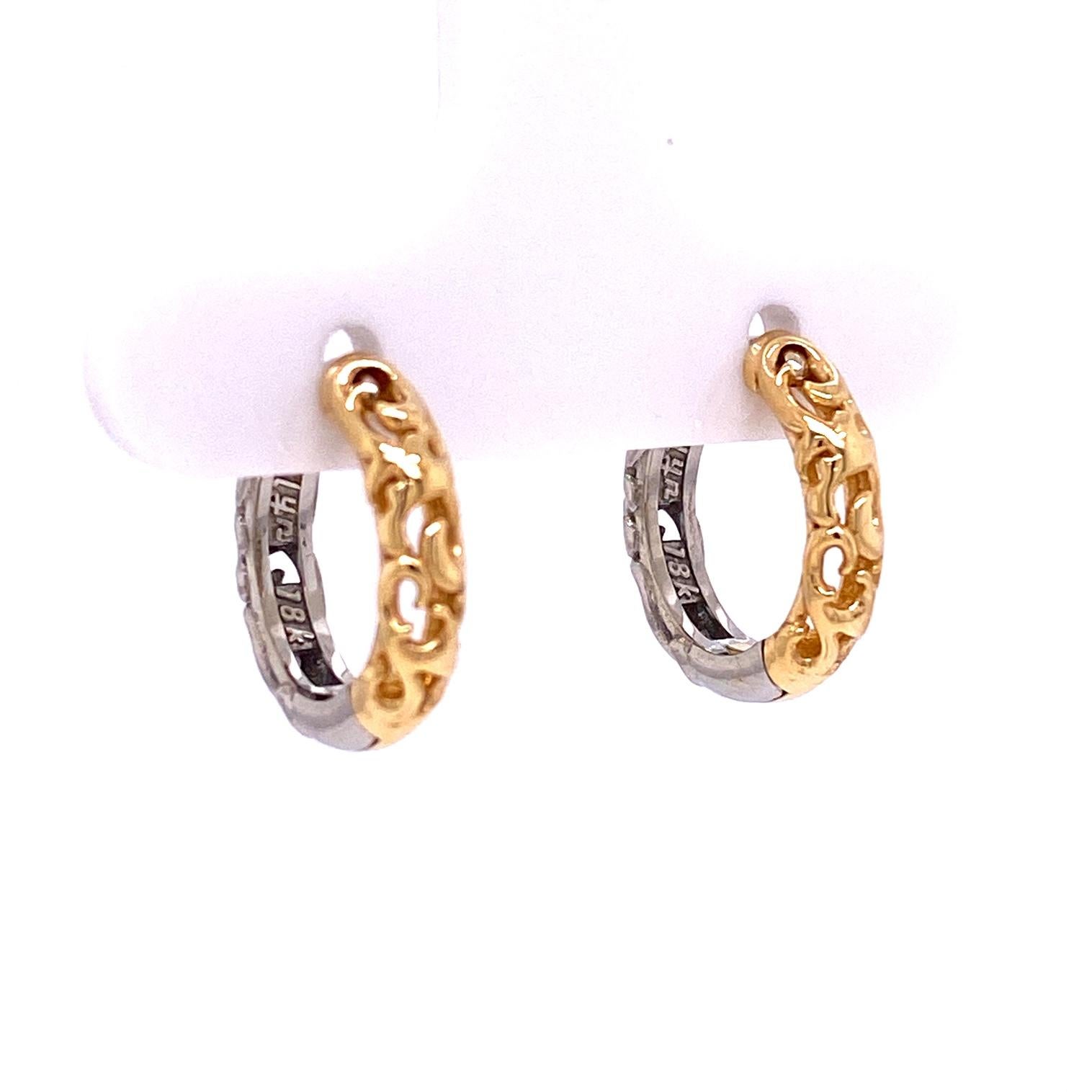 Perle Créoles réversibles en or 18 carats avec boucles d'oreilles en or rose 18 carats et diamants en vente