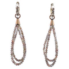 Reversible 18k Gold Hoops with 18k Rose Gold Diamond Loopy Earring Jackets