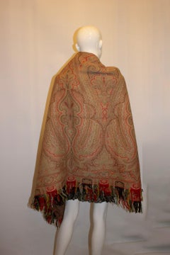 Reversible 18th century Paisley Shawl with fringing