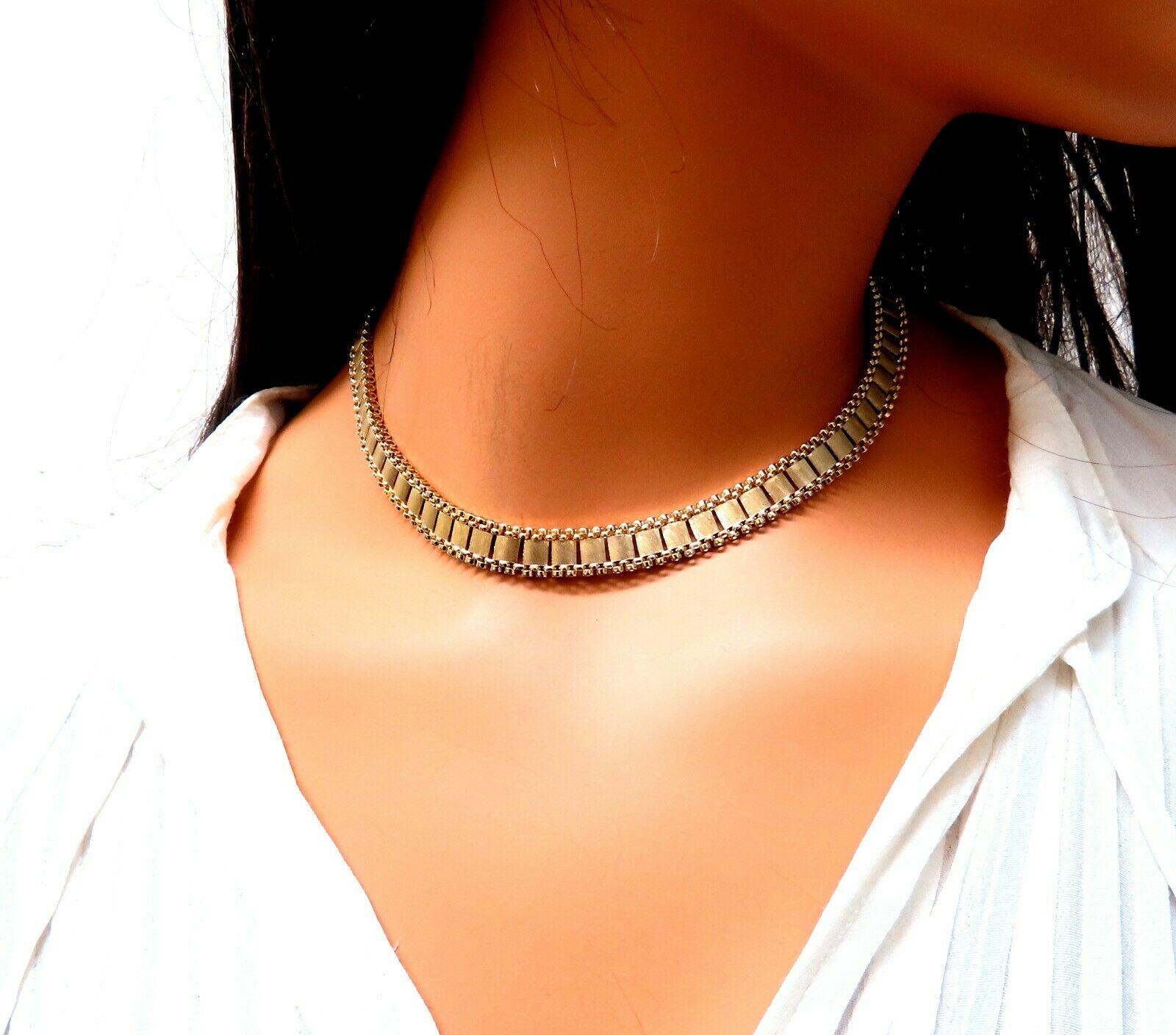 Collier réversible à 5 niveaux de maillons en or 14 carats à anneau courbé en vente 2