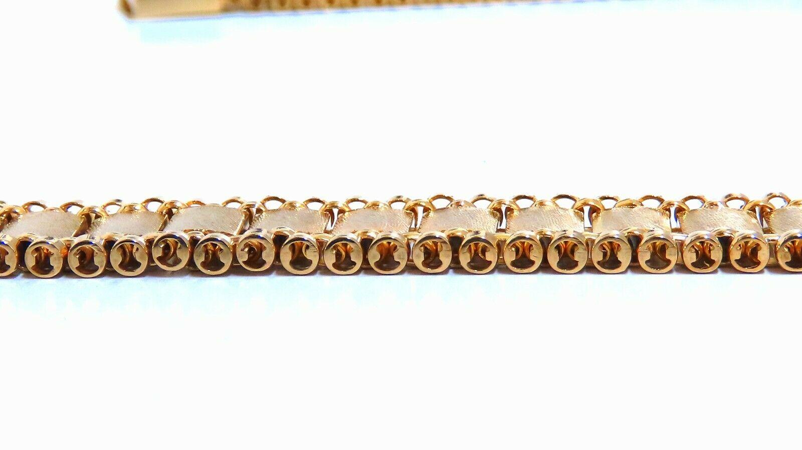 Reversible 5 Tier Curbed Band Link Gold Necklace 14kt Gold For Sale 1