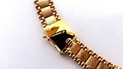 Reversible 5 Tier Curbed Band Link Gold Necklace 14kt Gold*