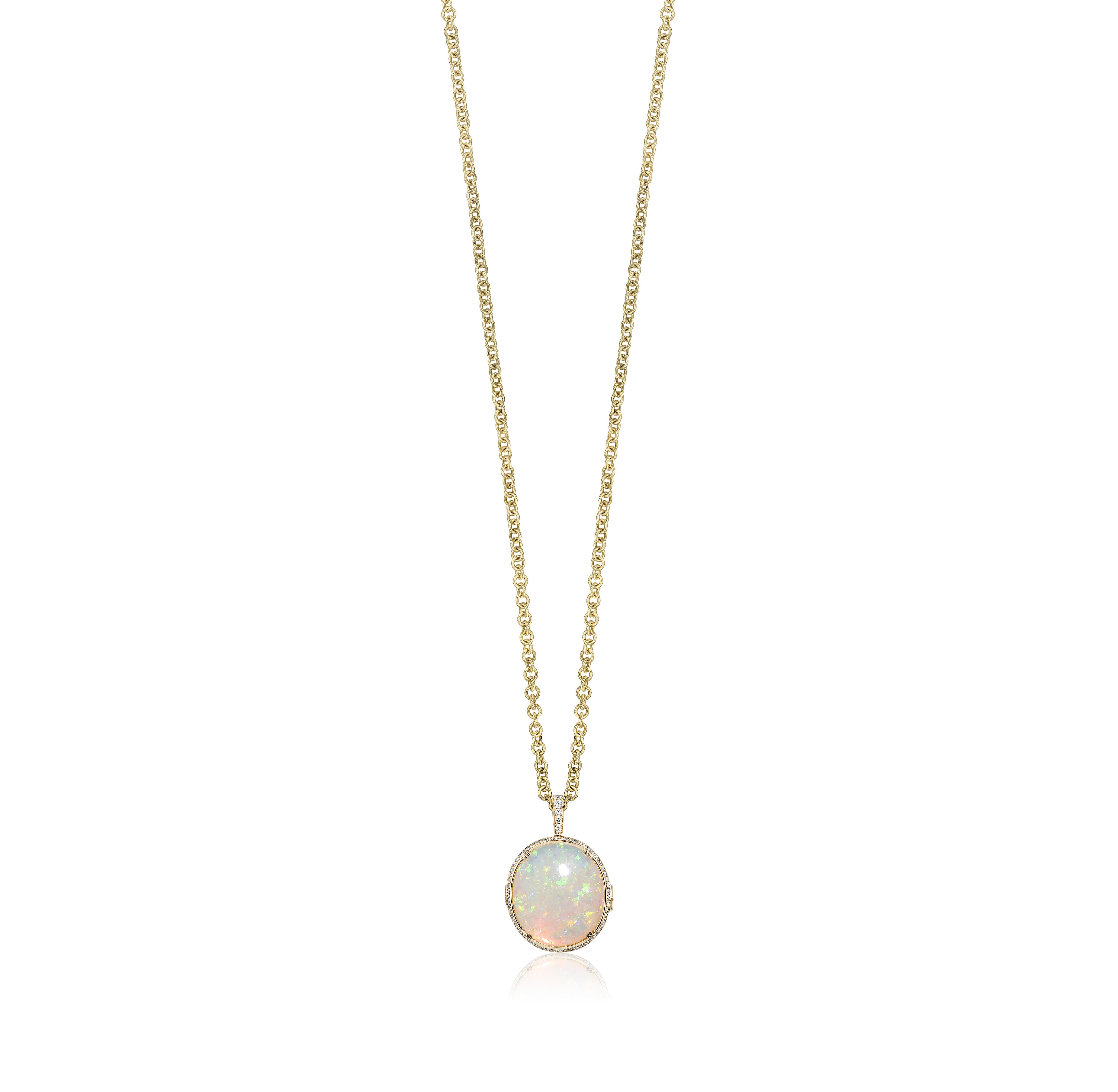 opal locket necklace