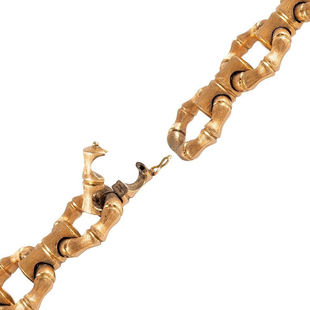 Women's or Men's Reversible Bamboo Motif Link Bracelet