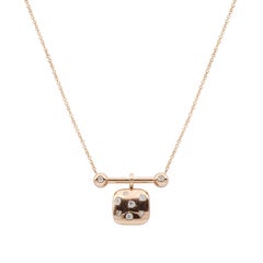 Reversible Black and White Diamond Square Modern Necklace