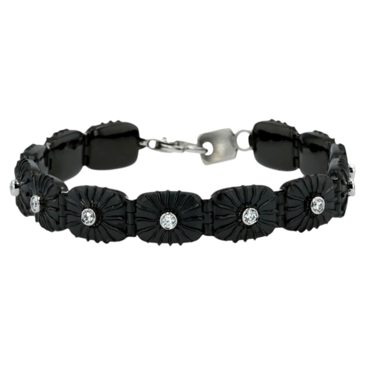 Reversible Black Knightsteel, Platinum and Diamond Bracelet by Zoltan David