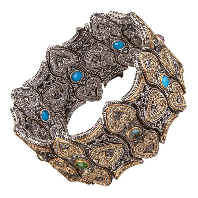 Reversible Bracelet with Semi-Precious Gemstones, Dimitrios Exclusive B86 For Sale