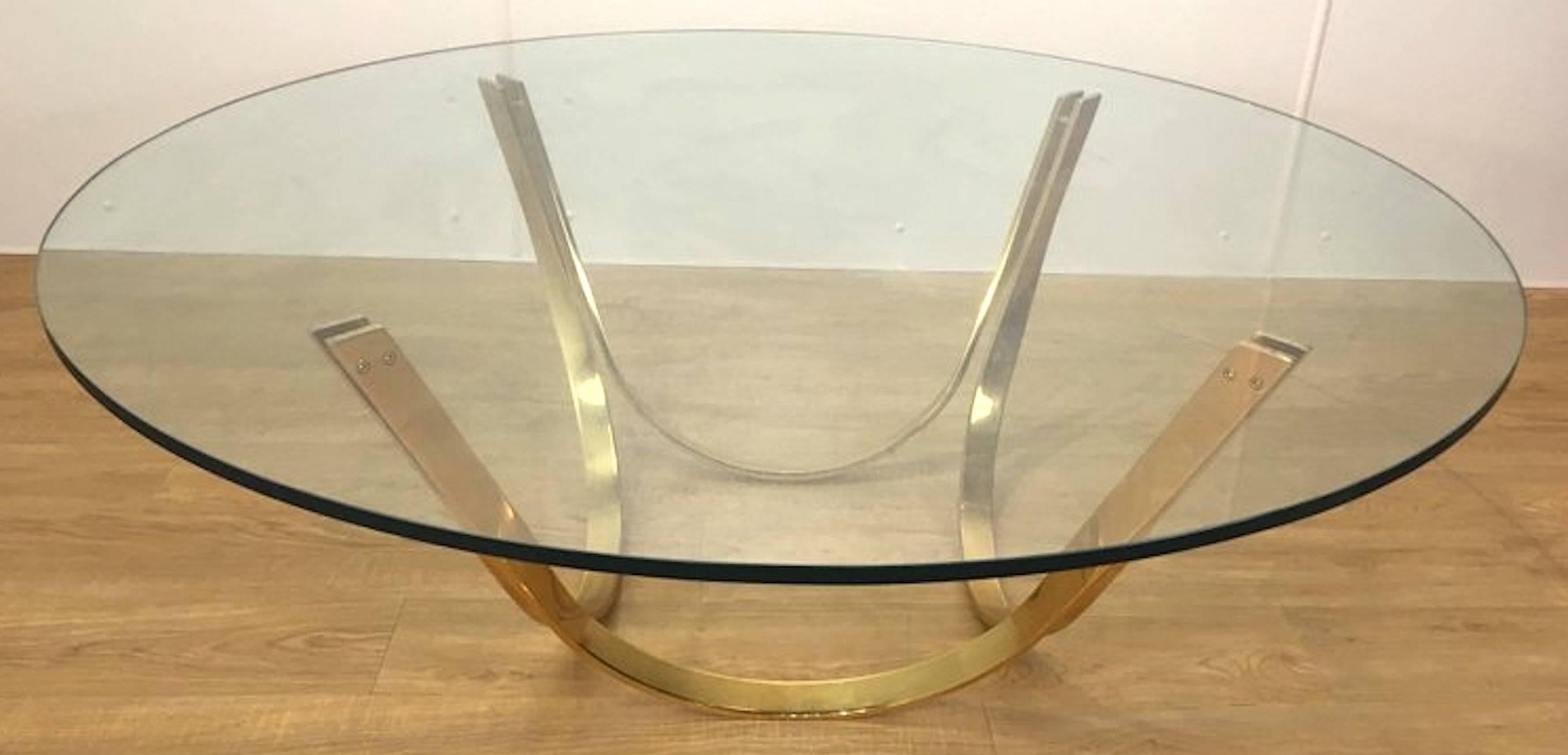 Reversible Brass Cocktail Table, After Roger Sprunger In Good Condition For Sale In Oaks, PA