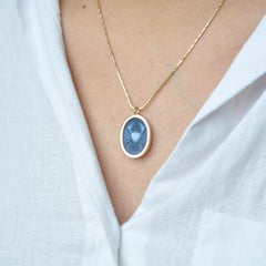 Reversible Cancer Carving Cameo Zodiac Diamond 14 Karat Gold Pendant Necklace