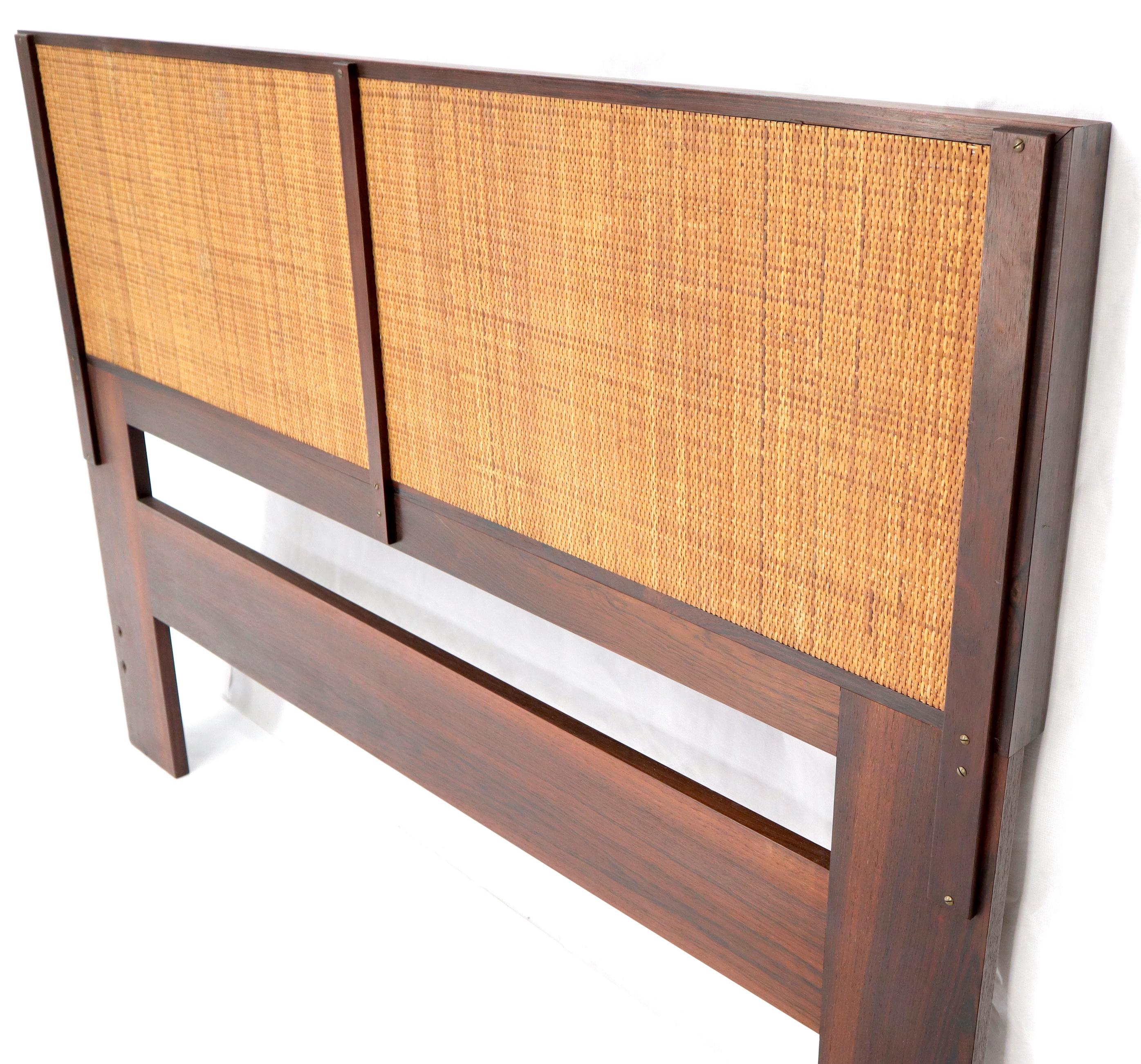 Reversible Cane to Rosewood Queen Size Headboard Bed For Sale 3