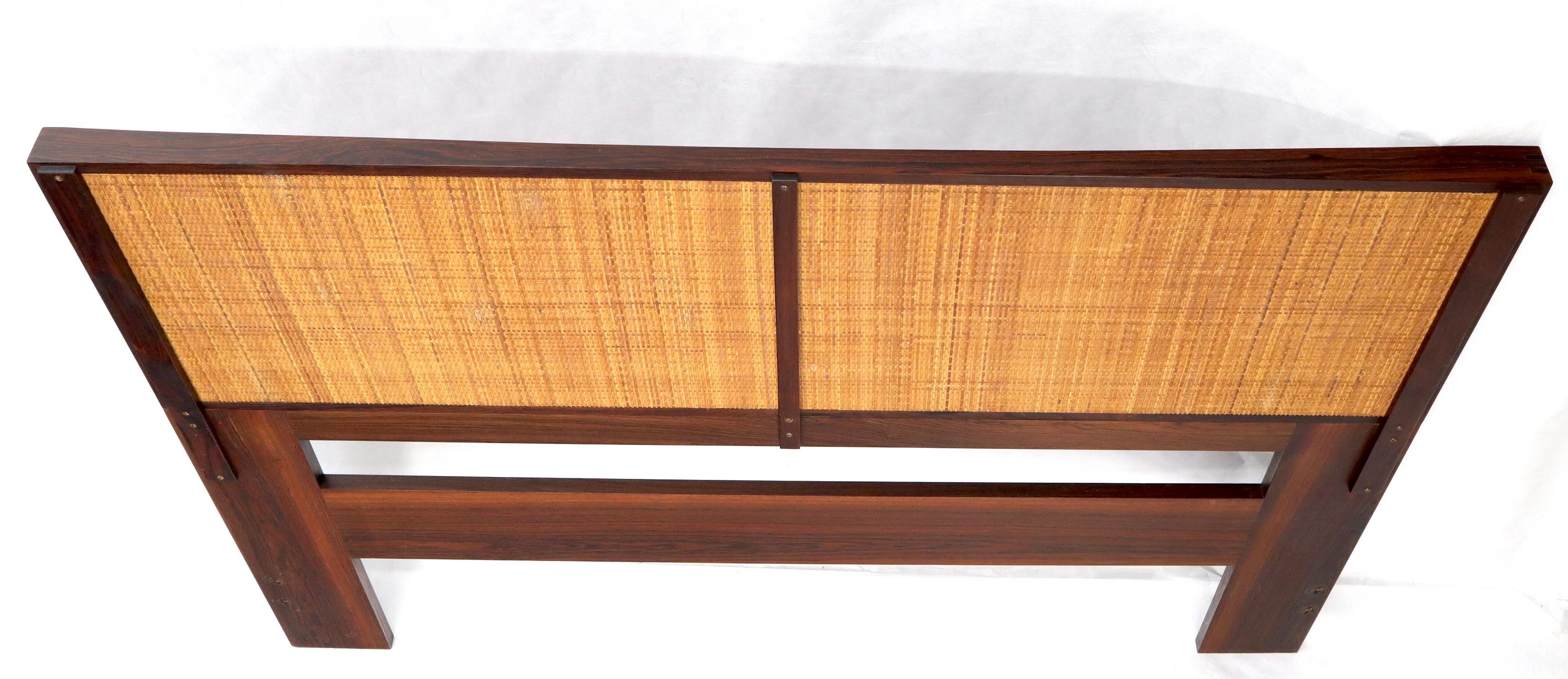 Reversible Cane to Rosewood Queen Size Headboard Bed For Sale 4