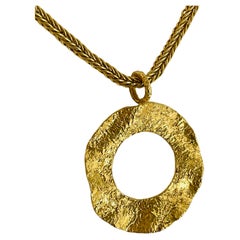 Reversible Circle Pendant in 22k Gold by Tagili