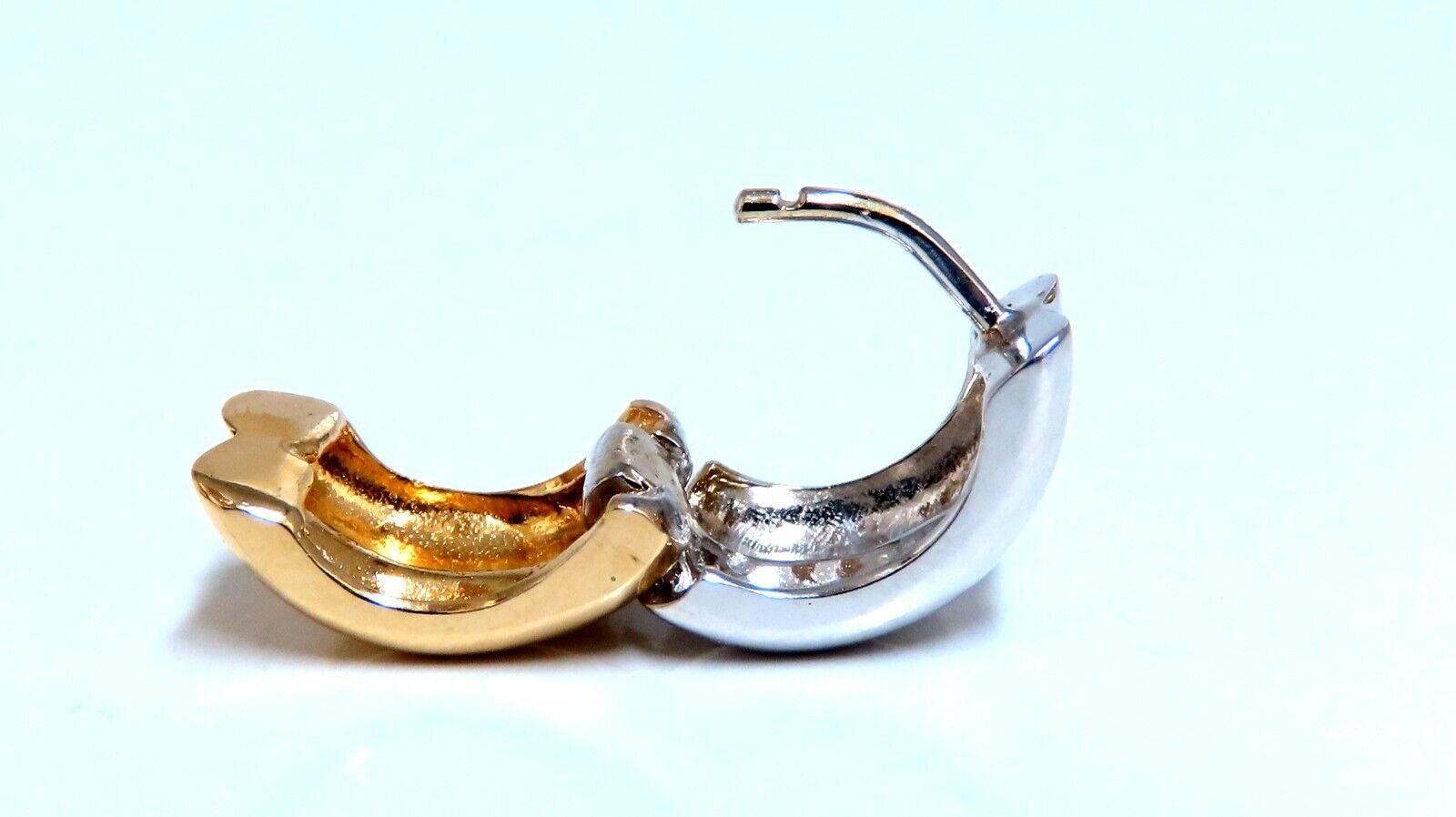 Women's or Men's Reversible Classic Huggie Clip Earrings 14kt Gold