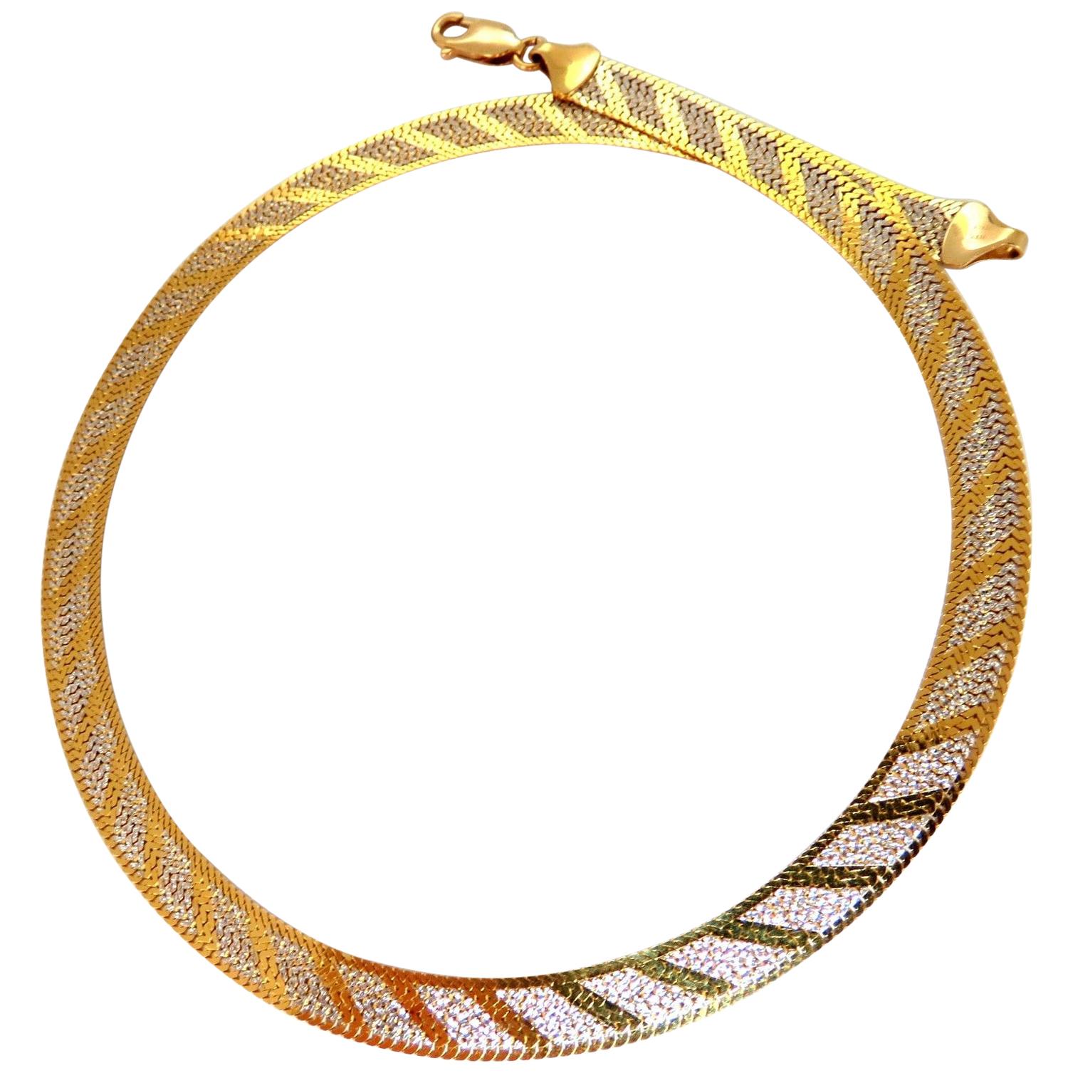 2.00 Carat Diamonds Cross Linked "X" Eternity Necklace 14 Karat Heavy