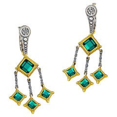 Reversible Dangle Earrings with Swarovski Crystals, S103-1