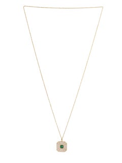 Wendbarer Emaille-Anhänger mit Smaragd aus 18 Karat Gold