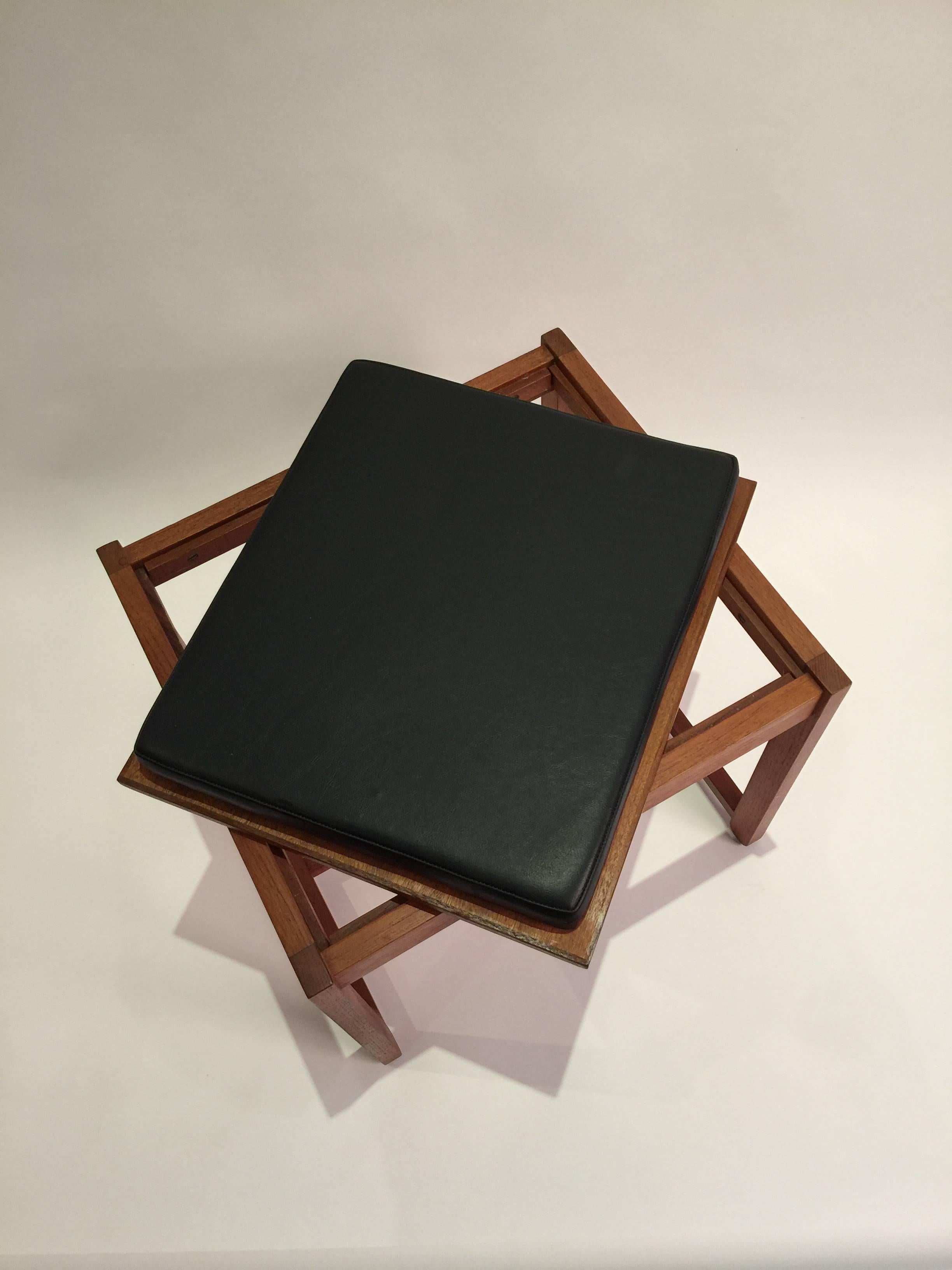 Danish Reversible End Table Stool by Erik Buck for OD Mobler