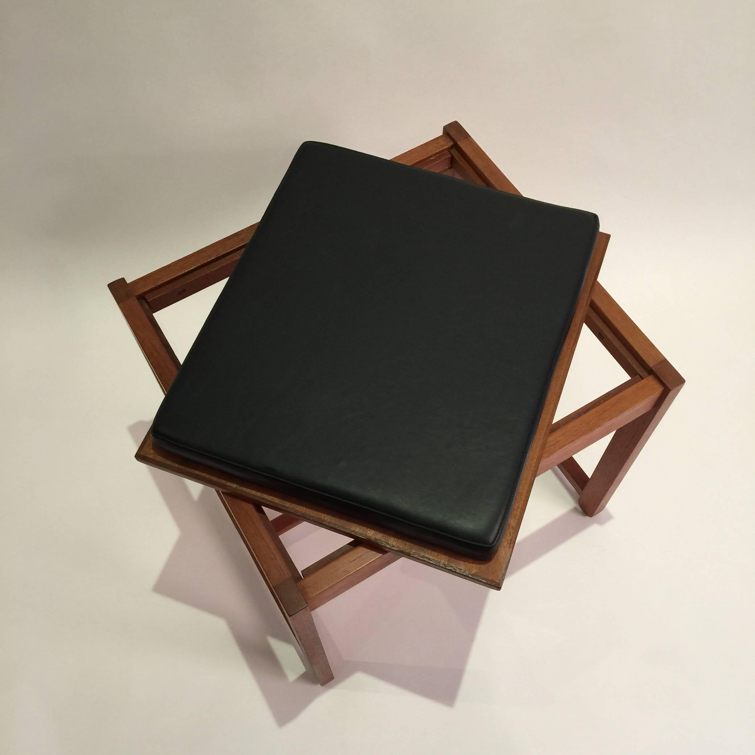 Reversible End Table Stool by Erik Buck for OD Mobler In Good Condition In Brooklyn, NY