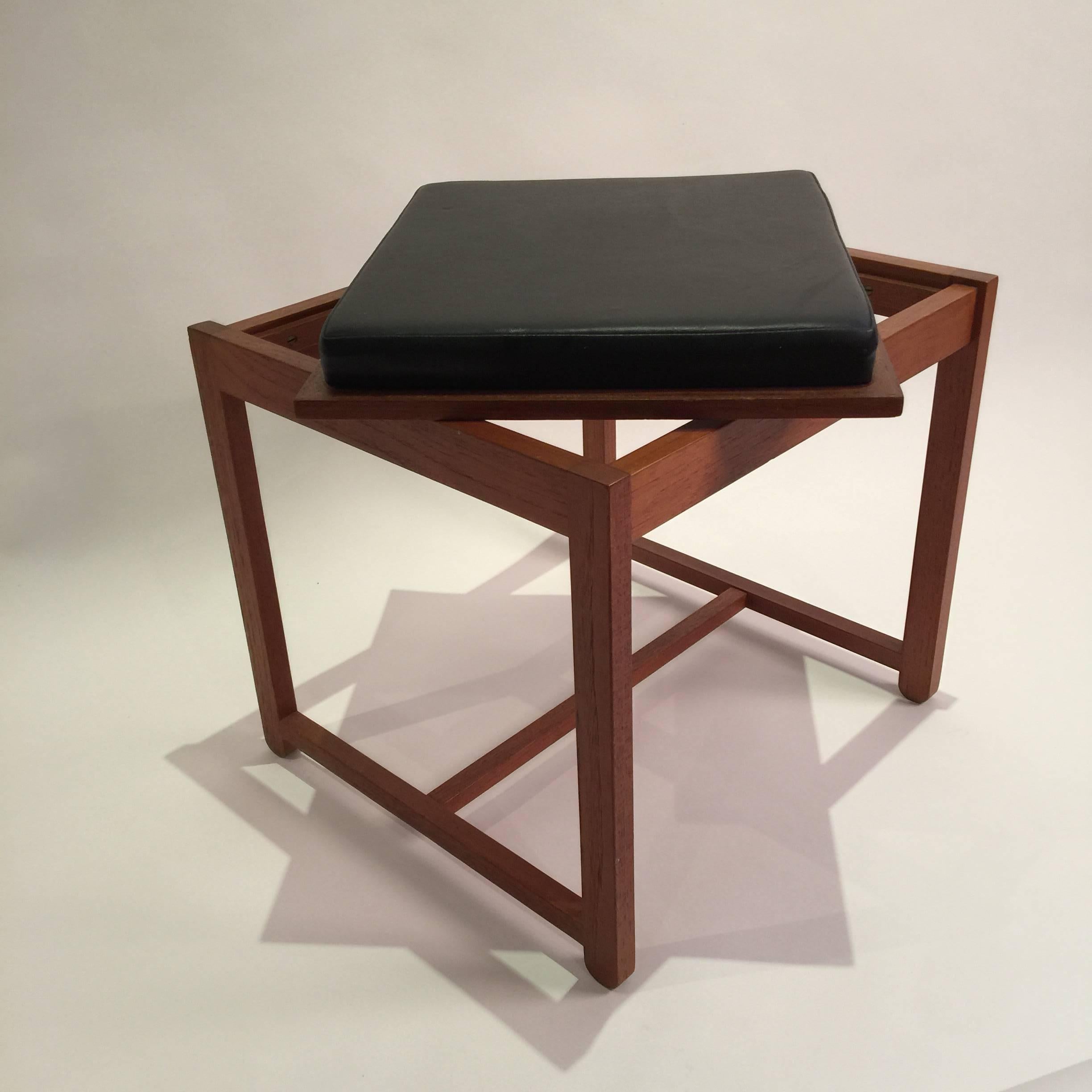 20th Century Reversible End Table Stool by Erik Buck for OD Mobler