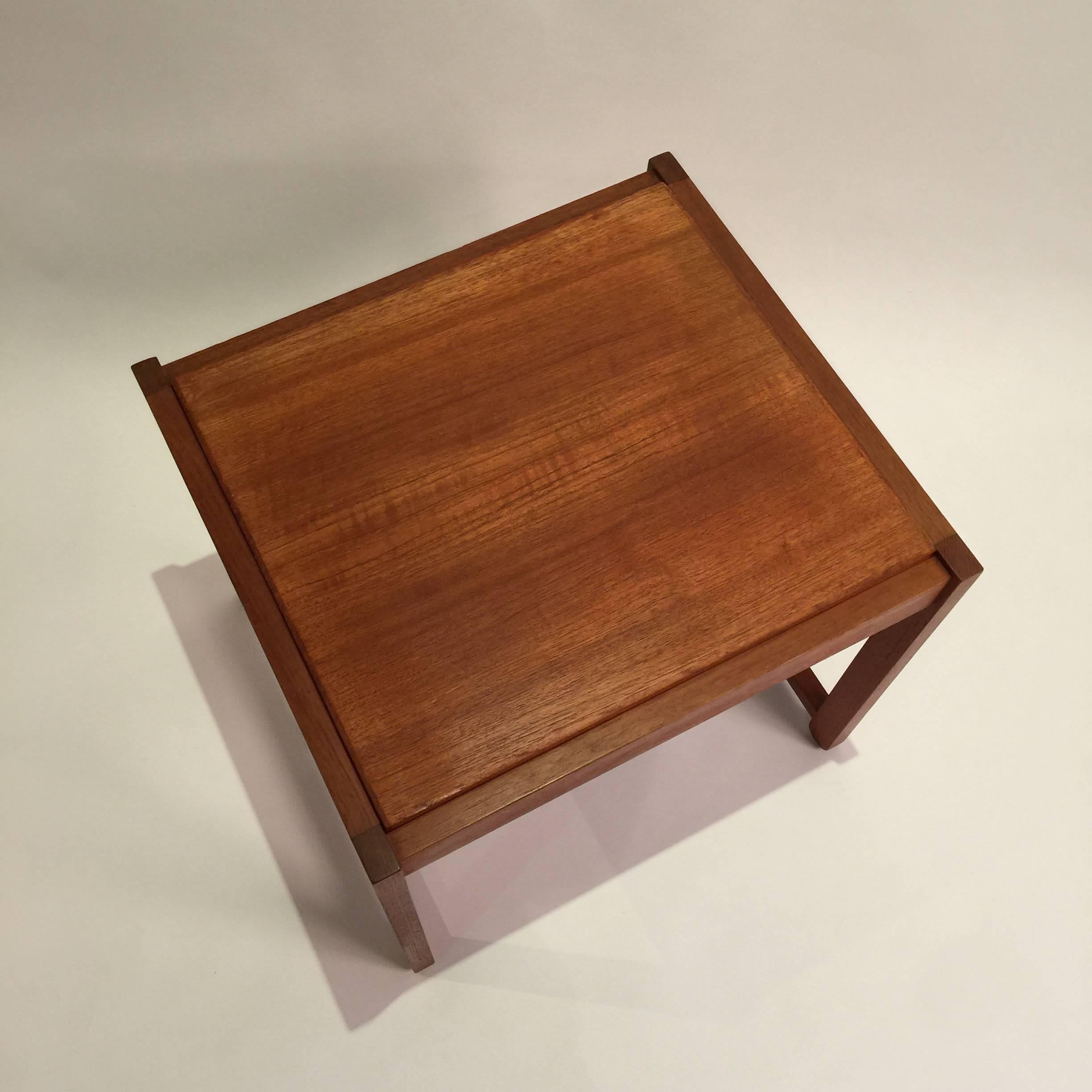 Teak Reversible End Table Stool by Erik Buck for OD Mobler