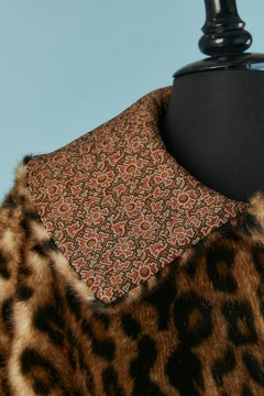 Reversible Faux fur coat with leopard print and jacquard on the other side ETRO