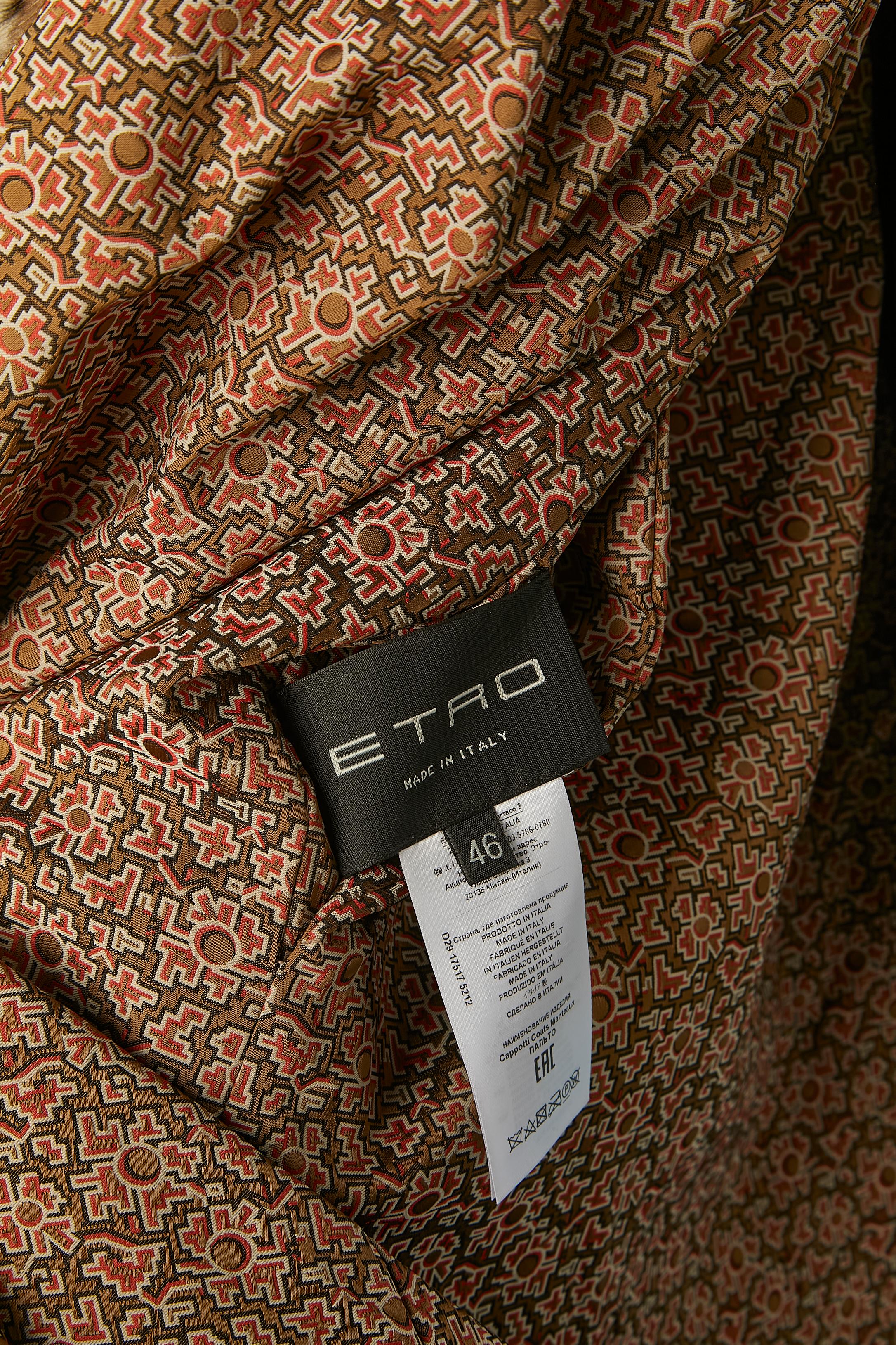 Wendbarer Kunstpelzmantel mit Leopardenmuster und Jacquard auf der anderen Seite ETRO im Angebot 2