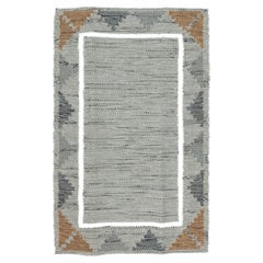 Reversible Flat-Weave Rug in, and Rust "Slateframe" by Doris Leslie Blau