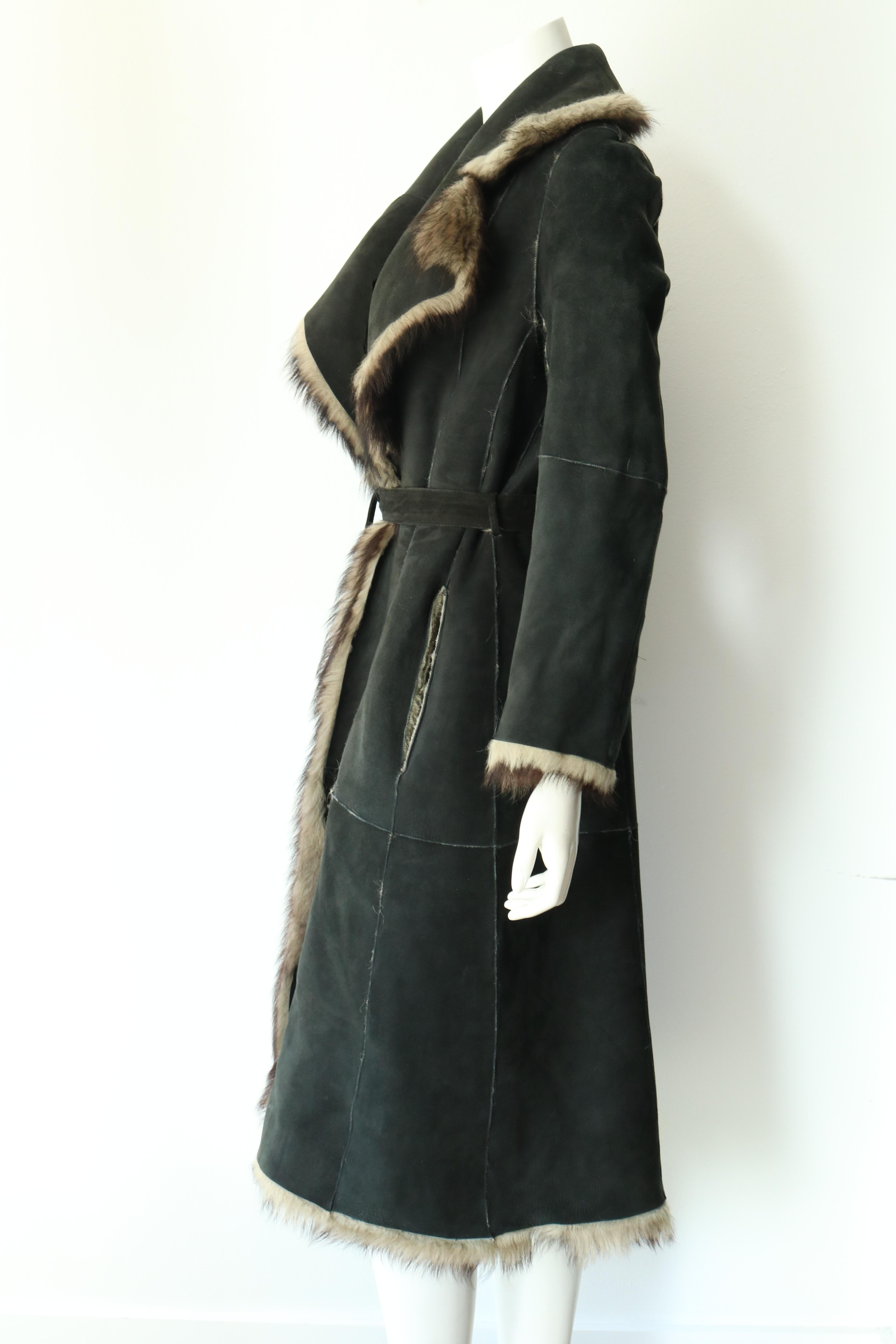 Black Reversible Fur and Leather coat 