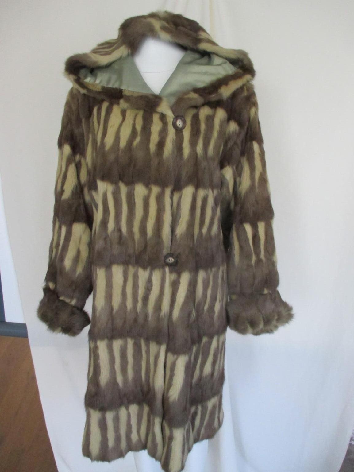 Reversible Fur Coat with Hood 1