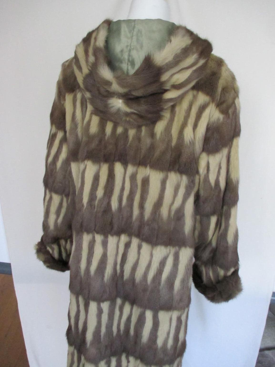 Reversible Fur Coat with Hood 2