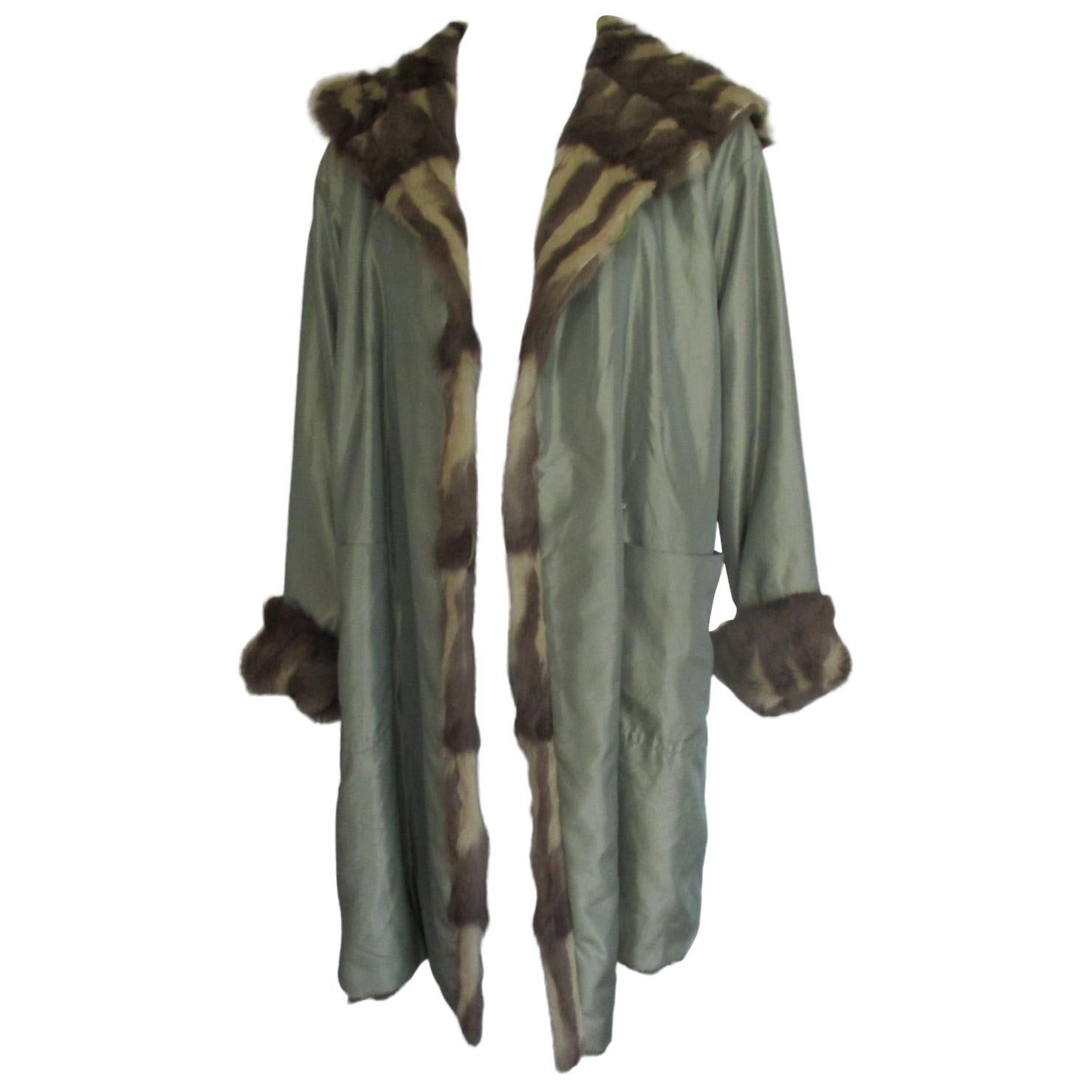 Reversible Fur Coat with Hood