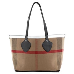 Reversible Giant Tote House Check Canvas and Leather Medium