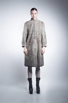 Reversible Golden Beige Astrakhan Fur Coat - 1960s French Bespoke