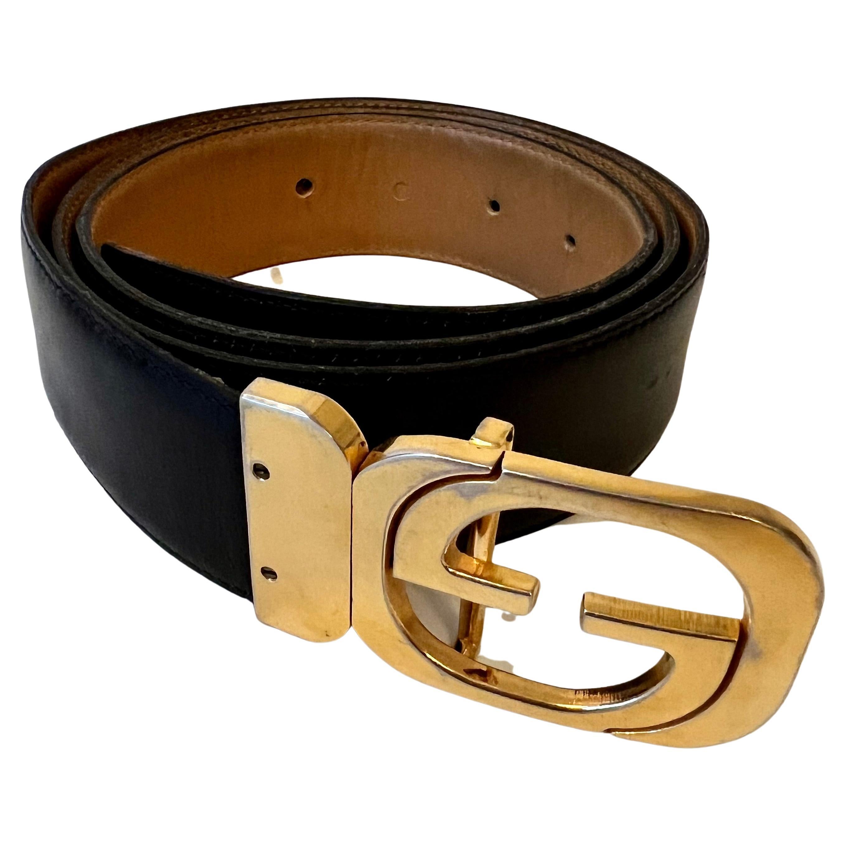 Gucci Men's Reversible Monogrammed Leather Belt
