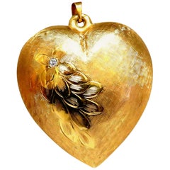Reversible Heart Charm Puff Domed Pendant