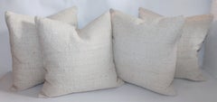 Reversible Home Spun Linen Pillows, 4 Pillows