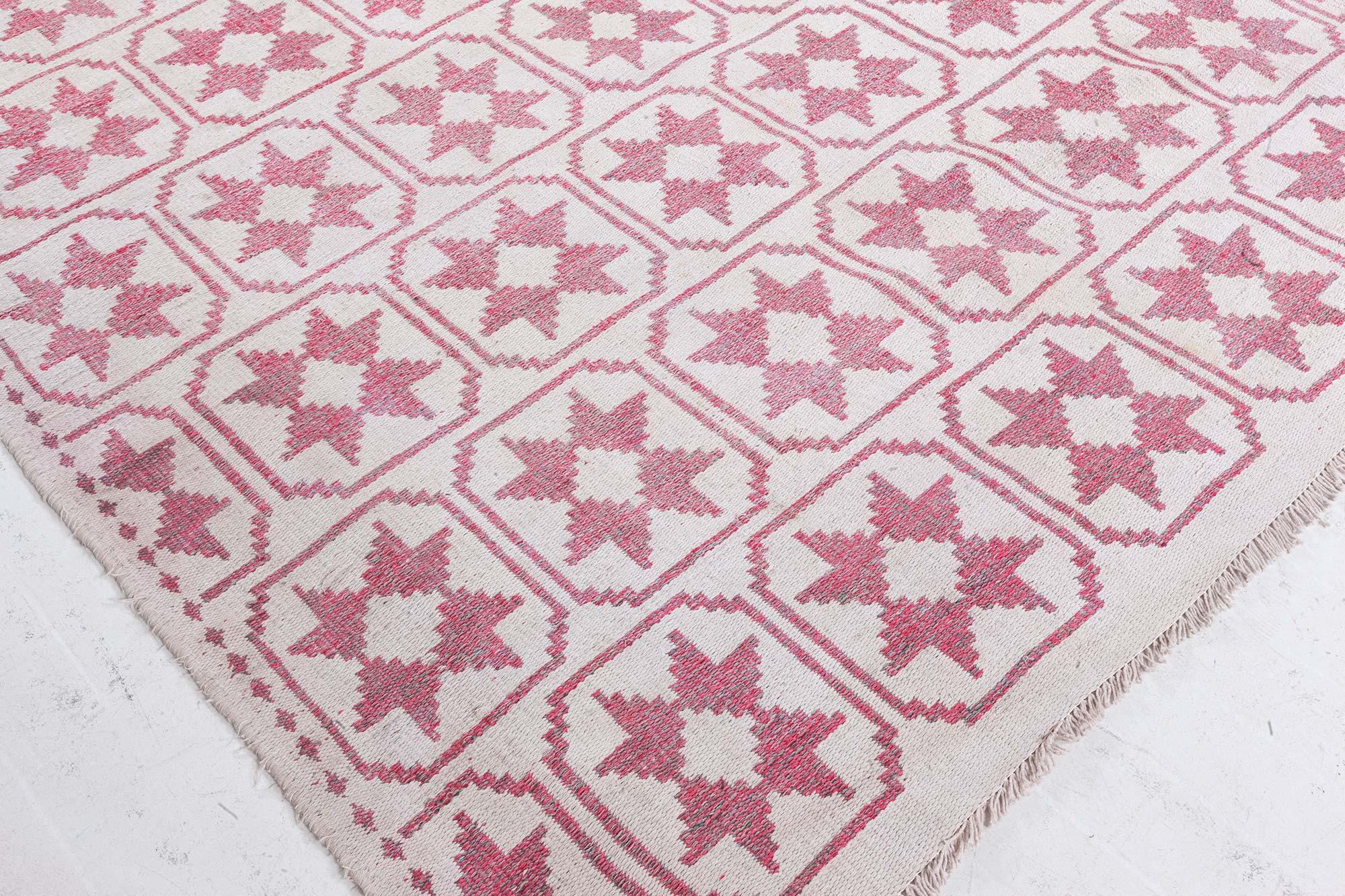 Reversible Indian Cotton Agra Rug For Sale 1