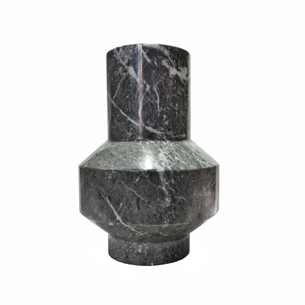 Modern Reversible Marble Vase, Grey For Sale