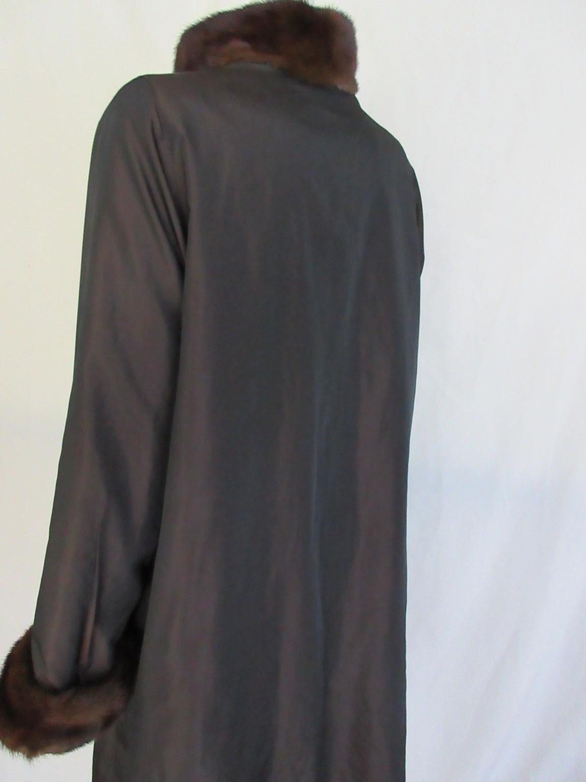 Black Reversible Mink Fur Coat