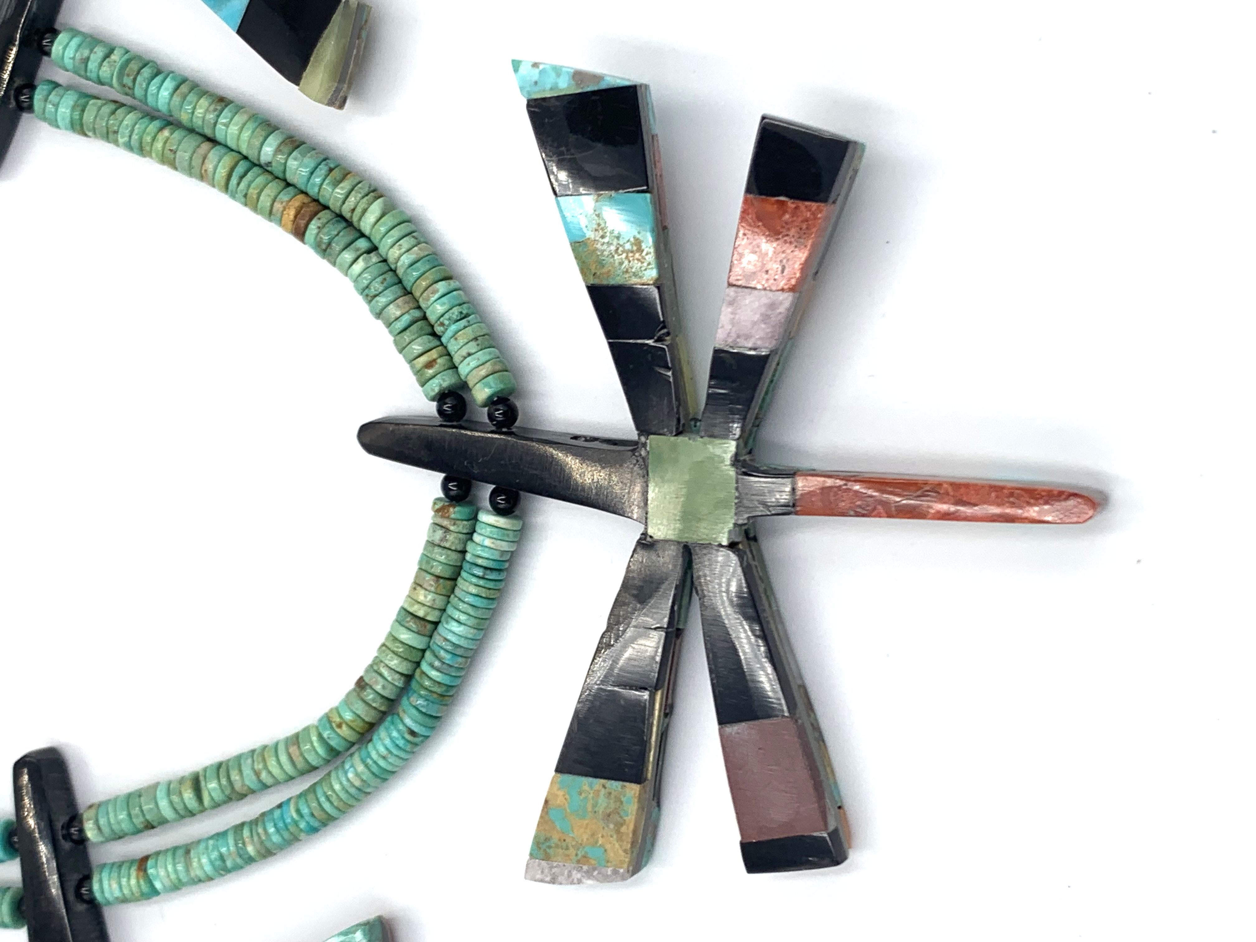 Collana reversibile con libellule intarsiate a mosaico di Jolene Bird in vendita 6