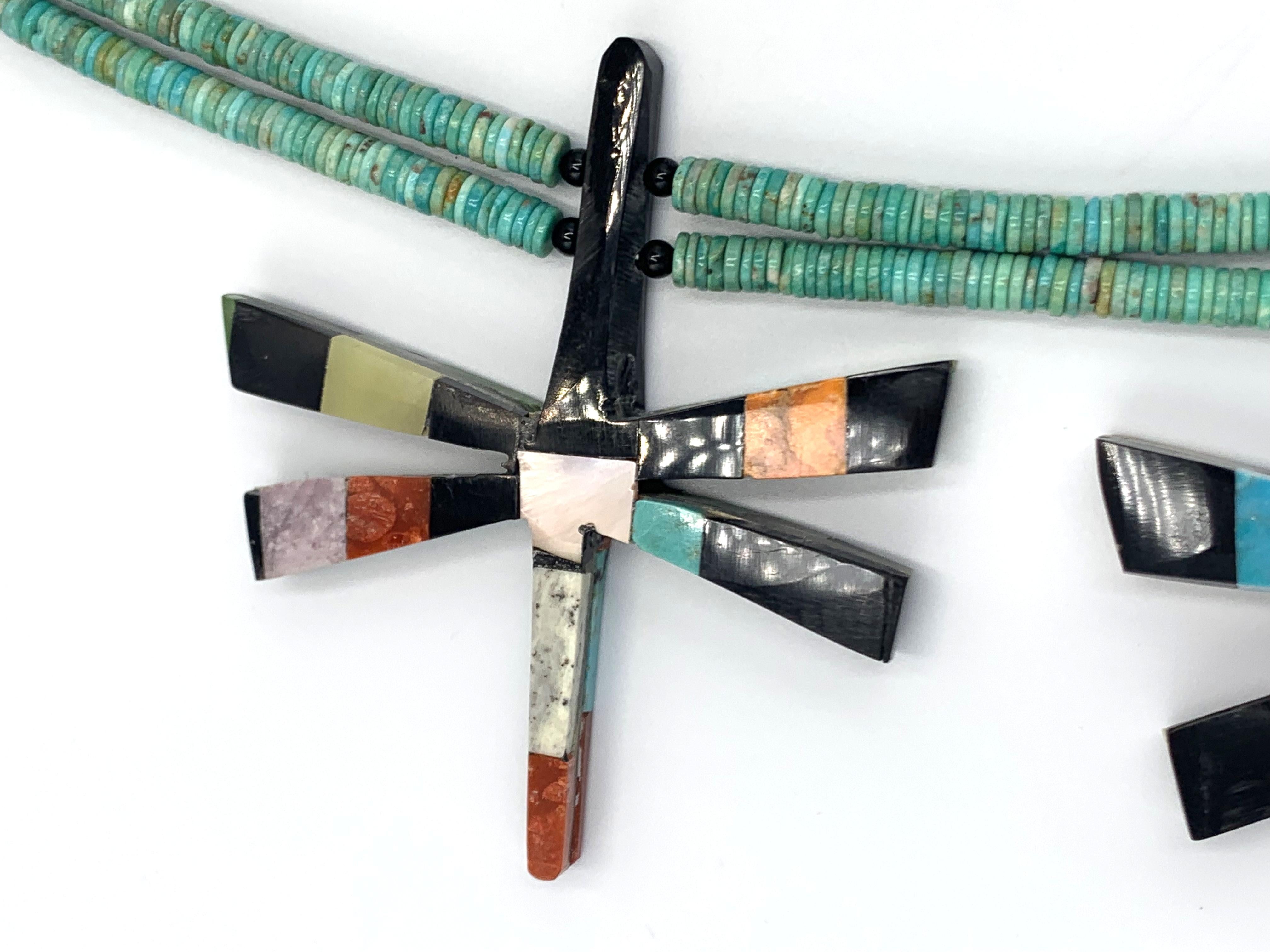 Collana reversibile con libellule intarsiate a mosaico di Jolene Bird in vendita 8